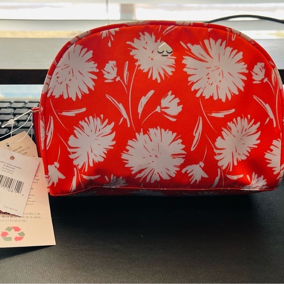 kate spade Handbags - Kate Spade Red Floral Dome Cosmetic Bag - NWT - MSRP 89.00